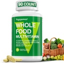 Vegan Whole Food Multivitamin with Iron, Daily Multivitamin for Men and Women, Methylated Multi Vitamins, B-Complex, Fruits & Vegetables, Enzymes, Omegas, Mushroom, Non-GMO, 90 Count 2