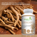 Organic Ashwagandha - Max Strength 1300MG Vegan Capsules - 100% Pure Non GMO Root Powder with Natural Black Pepper 60CT 5