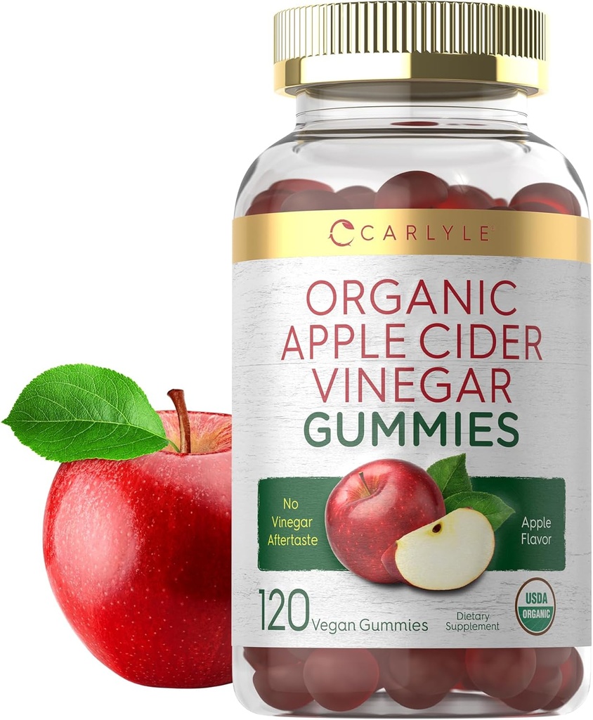 Carlyle Apple Cider Vinegar Gummies | 120 Count | USDA Organic ACV | Apple Flavor | Vegan, Non-GMO & Gluten-Free Supplement 2