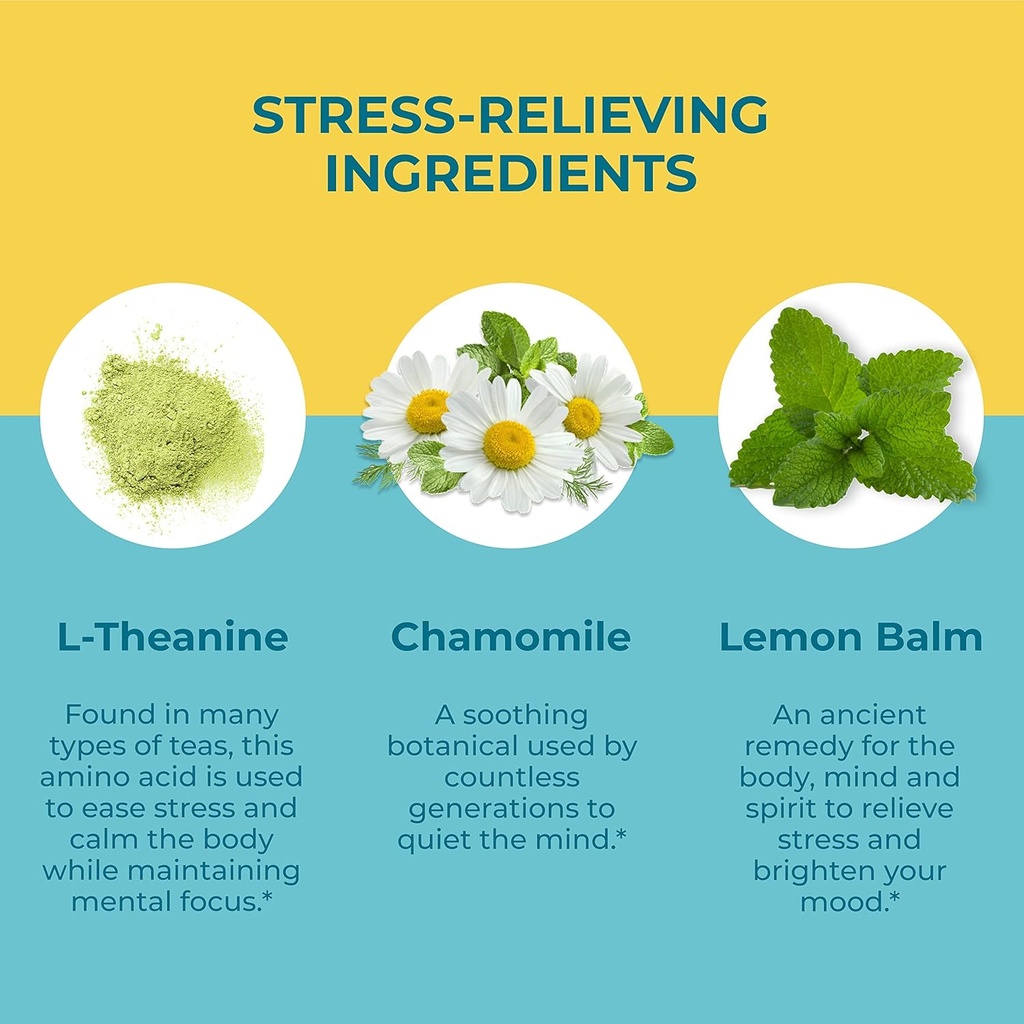 Hyland's Stress Busters Gummies, Calm and Focus with L-Theanine, Chamomile and Lemon Balm, 60 Vegan Gummies (30 Days) 4