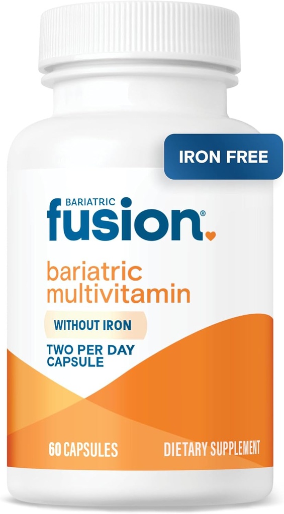 Bariatric Fusion Bariatric Multivitamin Without Iron | Post Bariatric Surgery Patients | Iron Free Bariatric Vitamin for Gastric Bypass and Sleeve Gastrectomy | 60 Capsules | 1 Month Supply 2