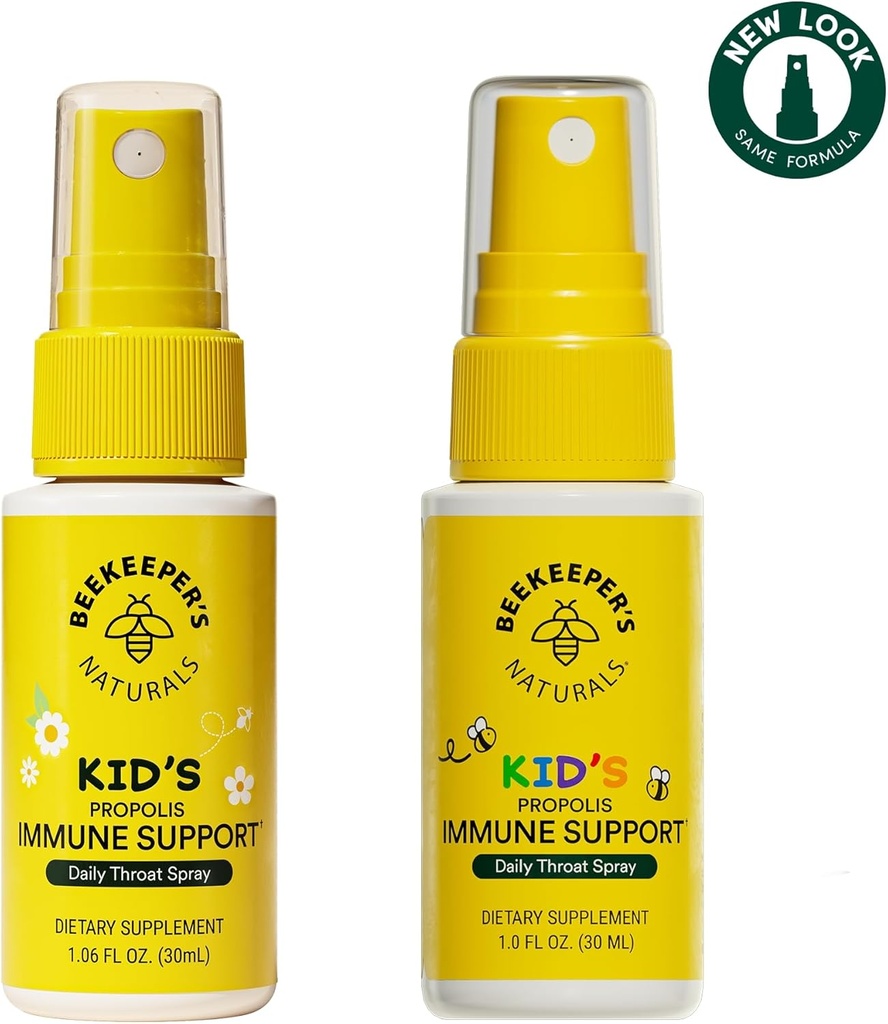 Beekeeper's Naturals Kids Propolis Throat Spray 95% Bee Propolis Extract - Natural Immune Support & Sore Throat Relief, Antioxidants & Gluten-Free, 1.06 oz (Pack of 2) 3