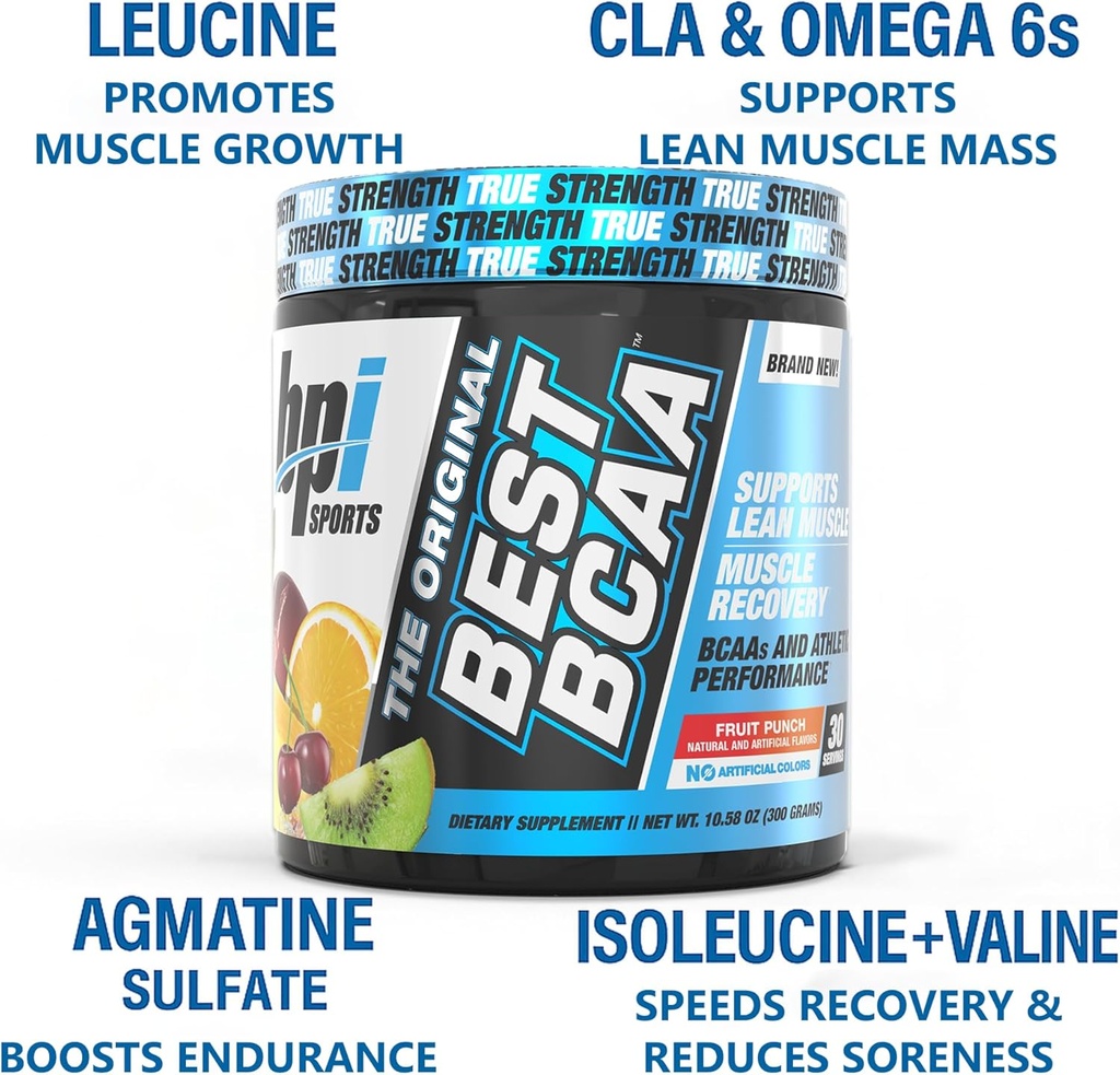 BPI Sports Best BCAA Powder - Muscle Recovery Support - Branched Chain Amino Acids | Building Blocks of Protein and Muscle - Post Workout Recovery – Hydration - Fruit Punch, 30 Servings 4