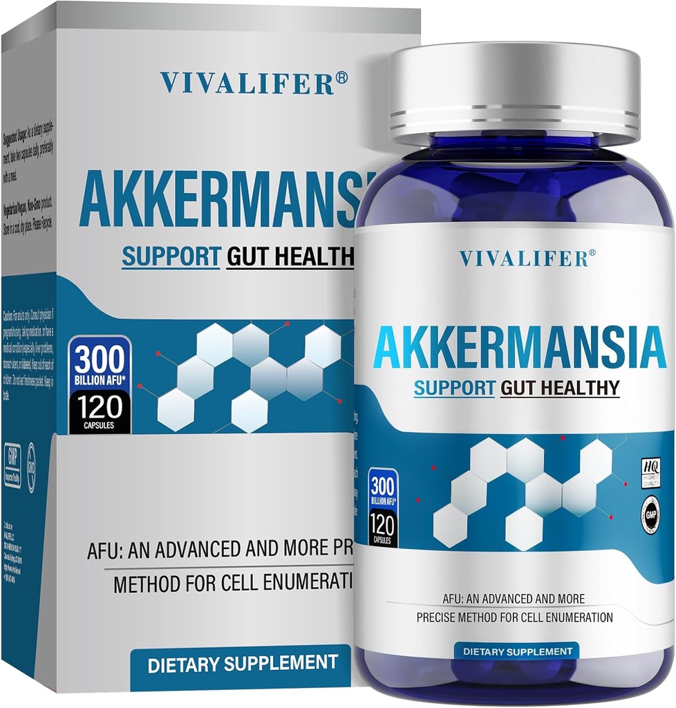 300 Billion AFU Akkermansia Probiotic Supplement - 120 Capsules 2 Month Supply Supports Digestive, Immune & Overall Health - Increases GLP-1 Production - for Men & Women 2
