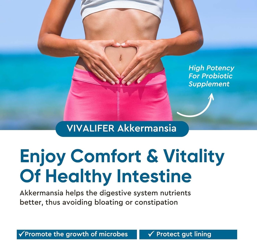 300 Billion AFU Akkermansia Probiotic Supplement - 120 Capsules 2 Month Supply Supports Digestive, Immune & Overall Health - Increases GLP-1 Production - for Men & Women 4