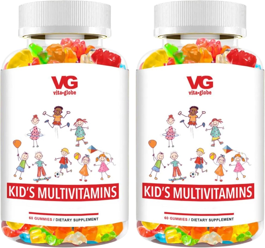 VITA GLOBE Kids Complete Multivitamin Gummies – with Vitamins A, C, D, E, B6 & B12 | Daily Immune, Growth & Wellness Support | Great-Tasting Chewable Supplement for Children – 120 Count (Pack of 2) 2
