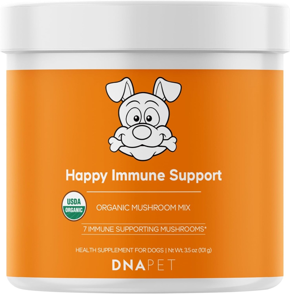 Happy Immunity USDA Certified Organic Mushroom Complex for Dogs, Organic Cordyceps Shiitake Reishi, Vegan Mushroom Blend Powder Canine Supplement, Advanced Mushroom Mix, Non-GMO, 3.5 oz 2