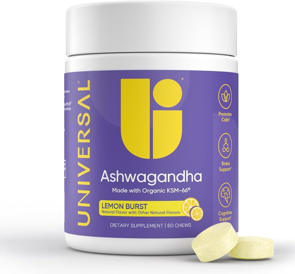 Ashwagandha KSM- 66 Chews - Daily Stress, Cognitive Function and Mood Support Chewable Supplement, Highly Bioavailable Full Spectrum KSM66 Ashwagandha Root Extract, Calm & Relaxation - Lemon, 60 Count 2