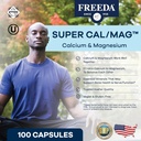 Freeda Super Cal/Mag – Kosher Vegan Bone Health Supplement – Supports Bone Strength, Nerve Function & Muscle Relaxation – Vegetarian Calcium Magnesium Capsules – Third-Party Tested – 250 Capsules 3