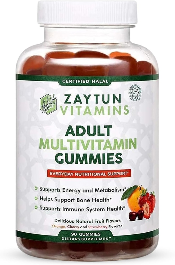 Halal Adult Multivitamin Gummies for Men, Women, Complete Everyday Nutritional Support with Biotin, Vegan, Natural Fruit Flavors, Non-GMO, Made in USA - Halal Vitamins 2