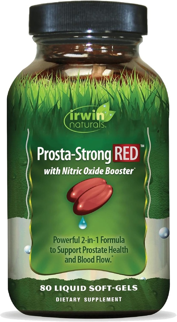 Irwin Naturals Prosta-Strong RED with Nitric Oxide Boosters - Prostate Health Support - Saw Palmetto, Lycopene, Pumpkin Seed & More - 80 Liquid Softgels 2