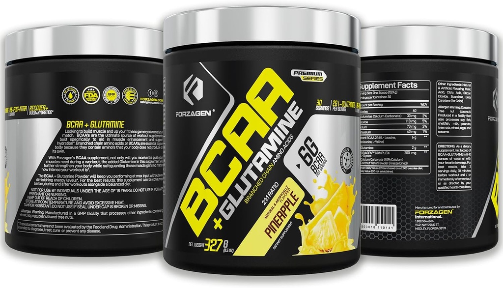 Forzagen BCAAS Amino Acids Powder with Glutamine BCAA Powder, Branched Chain Amino Acids Supplements Powder, BCAA Lean Energy Pre Workout - Post Workout Muscle Recovery Powder, 30 Servings 5