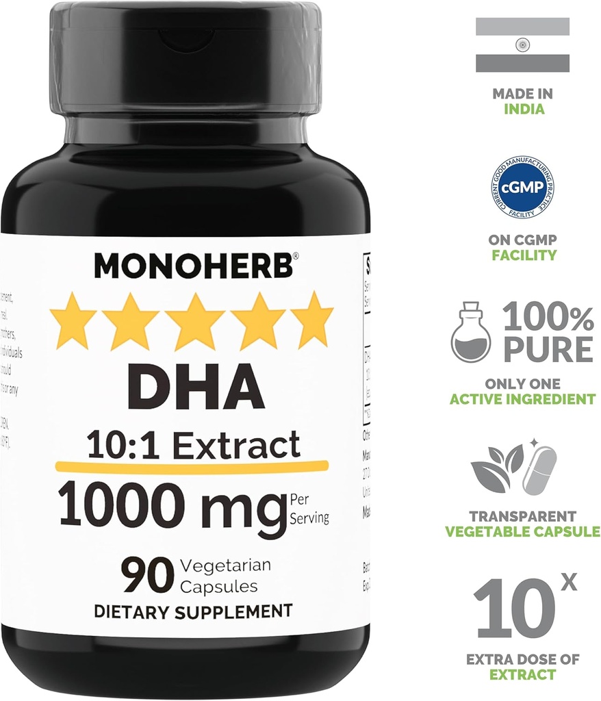MONOHERB DHA Extract 1000 mg - 90 Vegetarian Capsules 4