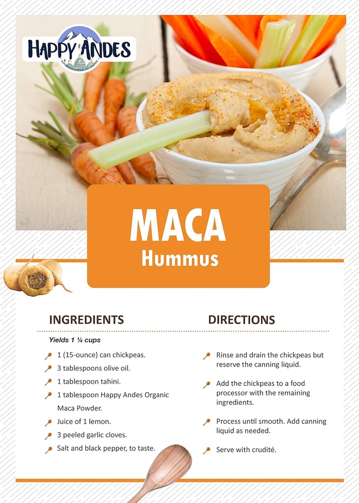 Happy Andes Organic Maca Powder Gelatinized - Premium Quality, Used to Increased Stamina & Energy, Gelatinized for Easy Digestion 16 oz, 1 5