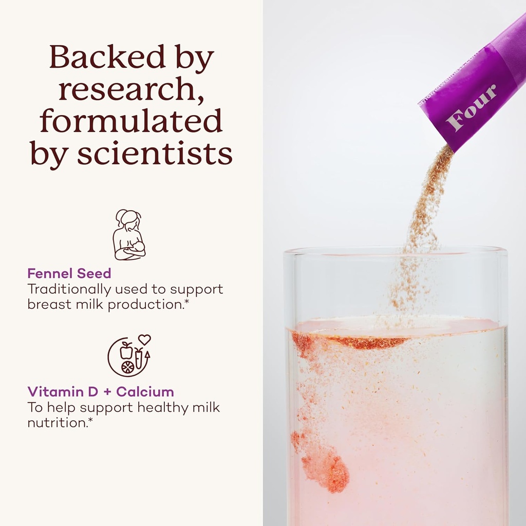 Premama Lactation Supplement, Dietary Support, Support Healthy Breast Milk, Essential Nutrients for Nursing Moms, Gluten-Free, Vegetarian, Mixed Berry Drink Mix, 28 Single-serve Packets 5