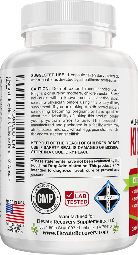 Kidney & Bladder (3-Month) Health Support Supplement | All-in-1 Urinary Tract Supplements with 21 Active Ingredients | Kidney Cleanse Detox Support Nutrients | 90-Day Bulk Supply | 90 Capsules 4