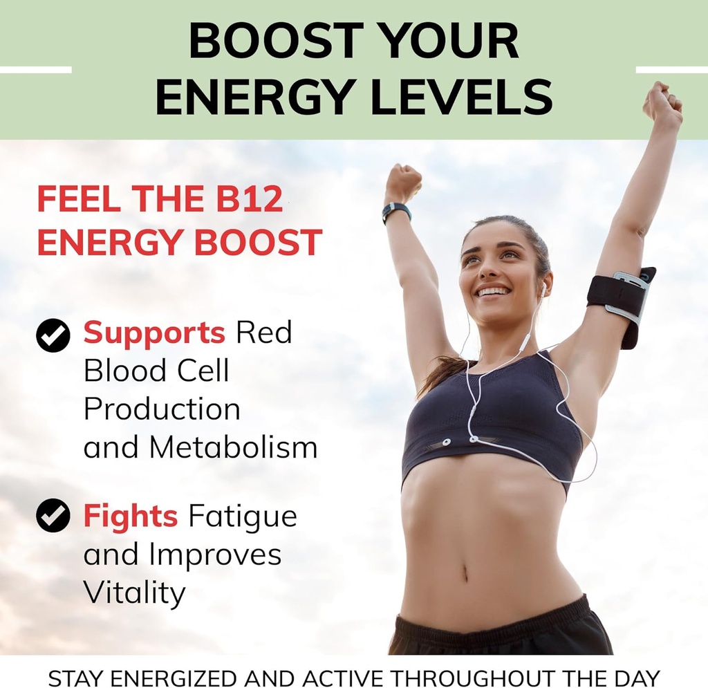 USDA Organic Vitamin B12 Liquid Drops – 5000 mcg Methylcobalamin – Sublingual, Fast-Absorbing Vegan Supplement – Energy, Metabolism, Brain, Heart & Immune Support – Alcohol-Free, 60 Servings, USA Made 4