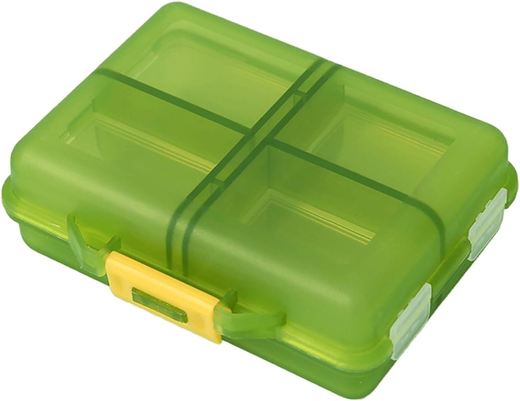 Daily Travel Pill Case Organizer, Small 10 Compartments Medicine Box Dispenser, Compact Purse Portable Pill Reminder Perfect for On-The-Go Storage Vitamin, Fish Oil, Calcium Tablet, Green 3