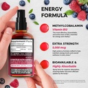 USDA Organic Vitamin B12 Sublingual Spray - 5000 mcg Liquid Vegan Methylcobalamin for Women & Men - Energy Boost, Focus & Mood, Brain Health Support - Maximize Absorption - 2 Month Supply, 2 fl oz 6