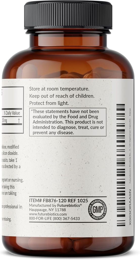 Futurebiotics Rhodiola Rosea Powder Adaptogenic Herb Vegetarian Capsules, 120 Count 4