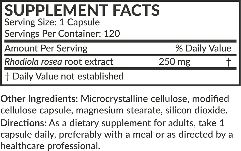 Futurebiotics Rhodiola Rosea Powder Adaptogenic Herb Vegetarian Capsules, 120 Count 5