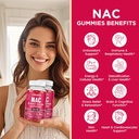 NAC Gummies 600mg, N Acetyl Cysteine Supplement with Glutathione, Resveratrol, Magnesium, CoQ10, NAC Chewable for Antioxidants & Immune Support, Strawberry Flavor 60 Gummies 4