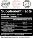 Kaya Naturals - D-Mannose - Urinary Tract UT Cleanse & Bladder Health - Made with Cranberry, Hibiscus & Dandelion Root - D Mannose Capsules Cranberry Supplement - 60 Veggie Capsules 4