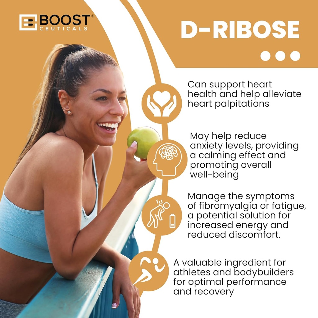 BoostCeuticals D-Ribose Capsules 90 | Pure Vegan D Ribose Supplement | Non-GMO, Gluten-Free, No Stearates | Ideal Muscle, Heart & Cellular Energy Support 5