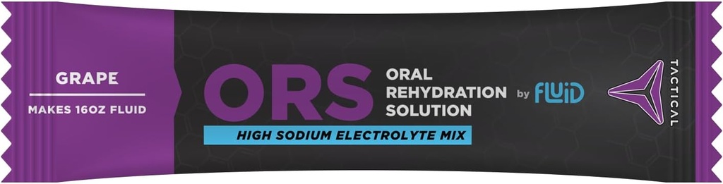 Fluid Tactical - ORS Extreme Dehydration Electrolytes, Grape | 12 Count Stick Packs 3