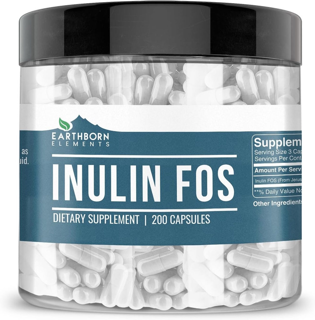 Earthborn Elements Inulin FOS 200 Capsules, Pure & Undiluted, No Additives 2