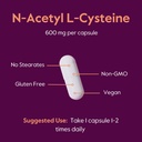 N-Acetyl L-Cysteine 600mg (NAC) (120 Vegetarian Capsules) (120 x 2) - No Stearates - Vegan - No Fillers - No Silica - No Gelatin - Gluten Free - Non GMO 6