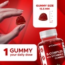 Vitamatic Vitamin B Complex Gummies with Vitamin C & Inositol - Natural Strawberry Flavor - 60 Gummies (2 Bottles) 4
