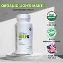 Organic Lion's Mane Mushroom Capsules | 1000mg Lions Mane Powder Extract Supplement | Dietary Herbal Supports for Focus, Memory, Digestion & Immune Health | Gluten, Soy, Milk-Free | 60 Capsules 3