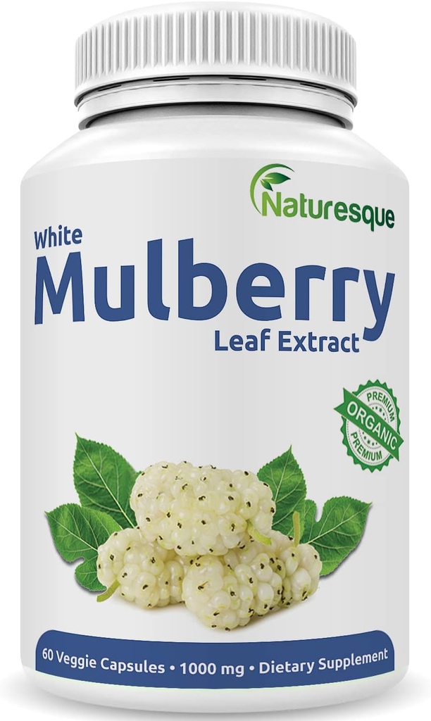 Naturesque White Mulberry Leaf Extract | 1000mg 60 Vegan Capsules | Non-GMO and Gluten Free Herbal Supplement 2