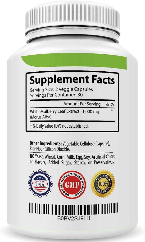 Naturesque White Mulberry Leaf Extract | 1000mg 60 Vegan Capsules | Non-GMO and Gluten Free Herbal Supplement 3