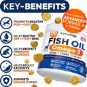 Omega 3 Fish Oil for Dogs - 170 Chews - Omega 3 for Dogs Itchy Skin & Allergy Relief - Skin & Coat Supplement - EPA & DHA Fatty Acids - Dog Anti Shedding & Hot Spot Treatment - Salmon Oil 3