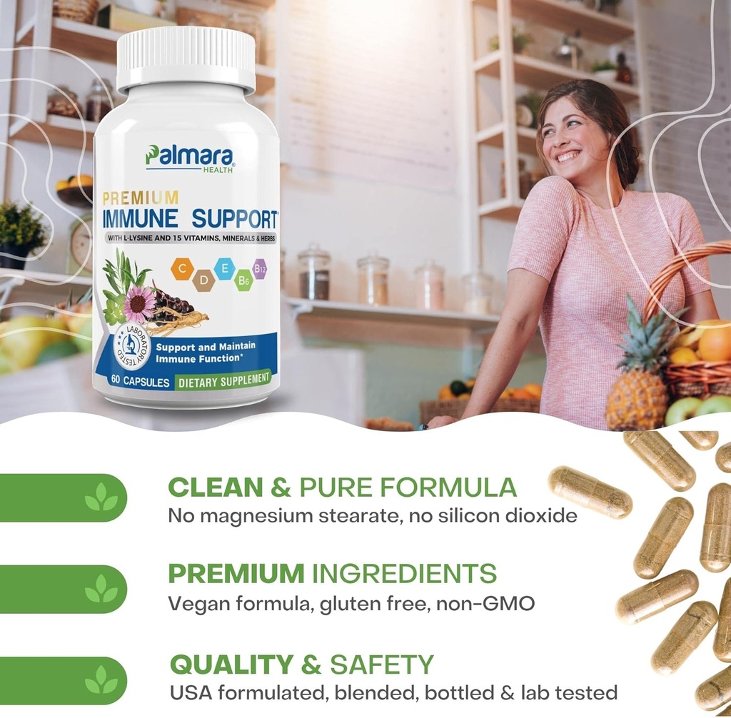 Natural Cure Labs Bundle: Clean L-Lysine + Immune Support 6