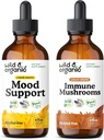 Wild & Organic Mood Support Tincture 4 fl oz & Immune Mushroom Tincture 2