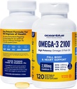 Oceanblue Professional 2100mg | Triple Strength Omega 3 Fish Oil Supplement | Burpless | High Potency EPA DHA | Wild Caught - 120 Count (Pack of 2) Natural Orange Flavor 2