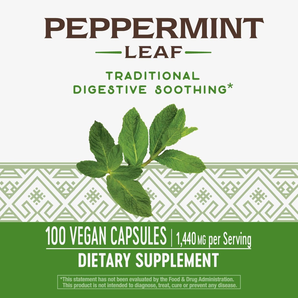 Nature's Way Premium Herbal Peppermint Leaf, Traditional Digestive Soothing and Discomfort Support*, 700mg per Serving, 100 Capsules (Pack of 2) 3