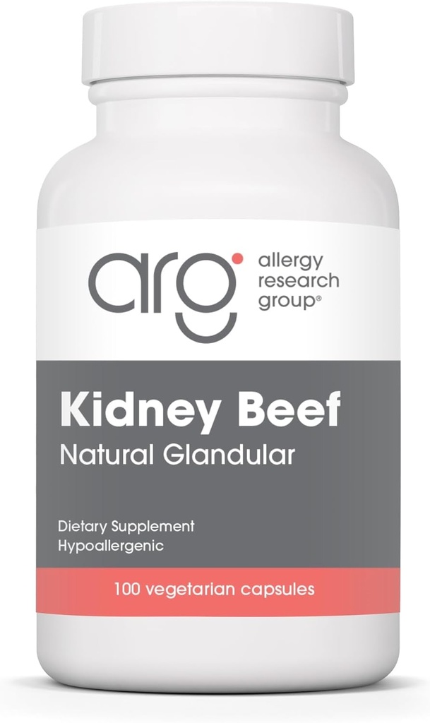 Allergy Research Group Kidney Beef Supplement - Natural Glandular, Freeze-Dried, Bovine, Lyophilized, Beef Organ, Vegetarian Capsules - 100 Count 2