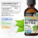 BIO KRAUTER Stinging Nettle Tincture - Nettle Root Extract Liquid - Urinary Support Supplement - Urtica Dioica Natural Extract - Vegan, Sugar & Alcohol Free Drops 2 Fl.Oz. 4