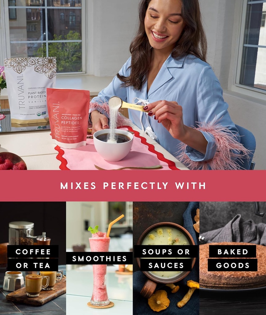 Truvani Hydrolyzed Collagen Peptides | Unflavored | 28 Servings | 20g Grass-Fed Collagen Protein Powder | Promotes Hair, Skin, and Nail Health | Dairy & Gluten Free | Women & Men | Package May Vary 5