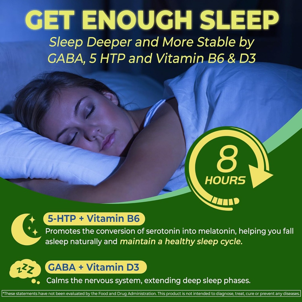 Liposomal L-Theanine 200mg Magnesium Glycinate 400mg Gummies with GABA, 5HTP, Apigenin, Vitamin B6 & D3, Ashwagandha, Lemon Balm Leaf, Melatonin Free Sleep Chewable for Relax Mood & Muscle, 2 Packs 5