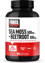 FORCE FACTOR Irish Sea Moss + Beet Root Supplement to Support Immunity, Circulation, Natural Energy, Heart Health, with Antioxidants, Non-GMO, Vegan-Friendly, Soy-Free, 120 Vegetable Capsules 2