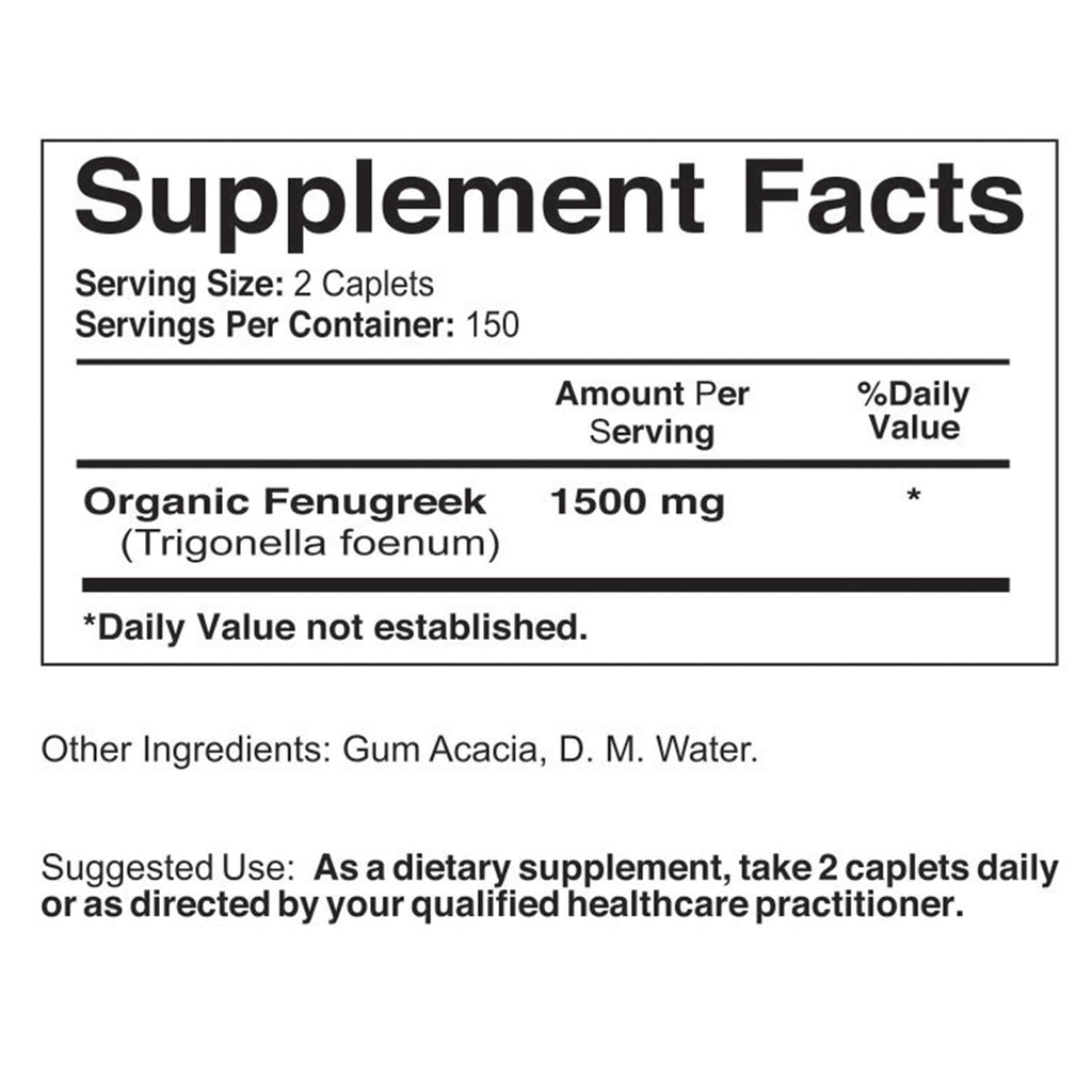 Brieofood Organic Fenugreek 1500mg, 150 Servings, Vegetarian, Gluten Free, 300 Vegetarian Tablets 3