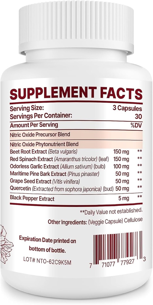 Nitric Oxide Supplement for Men, 90 Capsules (2 Pack) 4