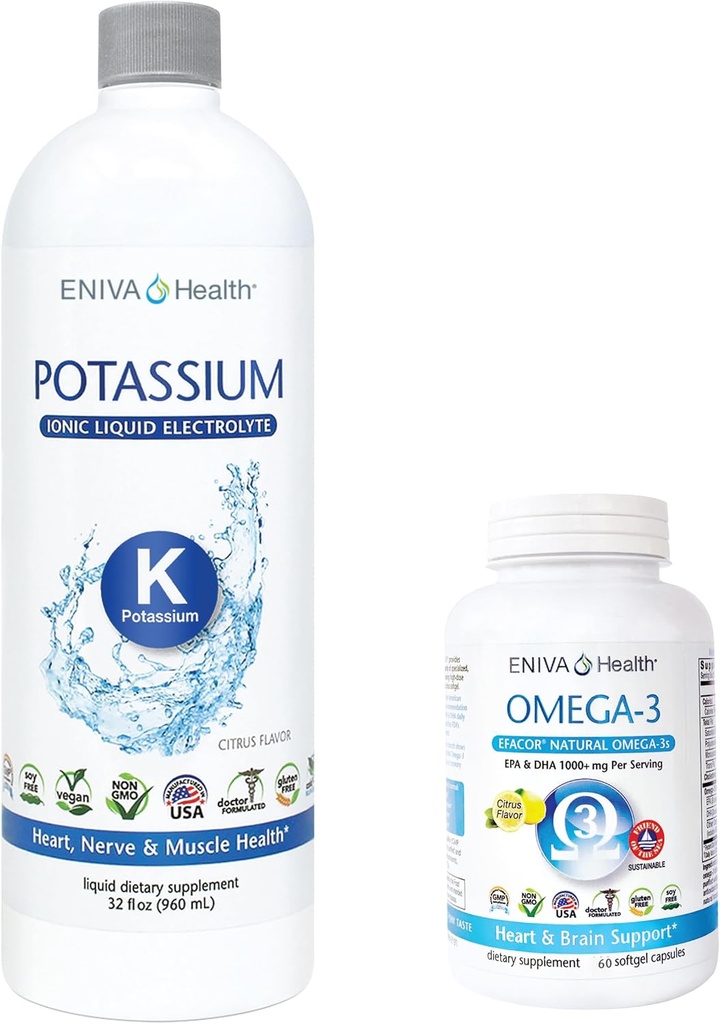 Eniva Liquid Ionic Potassium (32oz) and Omega-3 Fish Oil (60 caps) Boost Metabolic Function, Energy and Immune System 2