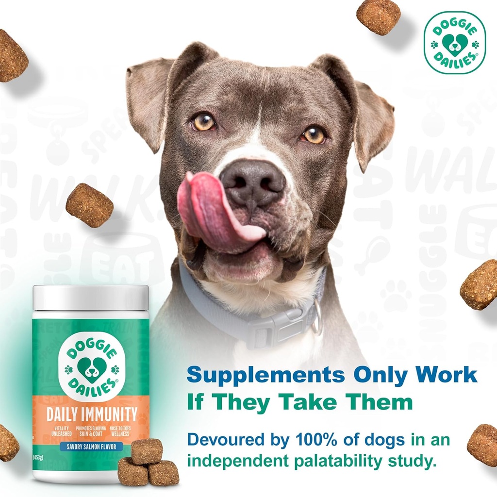 Doggie Dailies Omega 3, Salmon Oil & Nutrients for Skin, Coat & Allergy Support (Salmon, 225 Soft Chews) 4