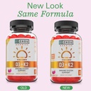 Zhou D3+K2 - Vitamin D3 K2 Supplement for Women & Men, Immune Support Vit D3 and K2 Gummy, Gelatin Free Formula with 5000 IU of D3 and MK-7 - 60 Veggie Gummies (Pack of 1) 4